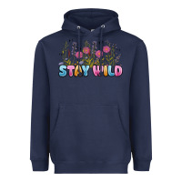 Navy stay wild Heavyweight Hoodie - MaliasSmallBusiness