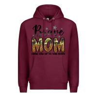 Burgundy brave mom from son up to son down Premium Hoodie - LillyAllenDesigns