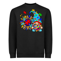 Black autism sunflower gnome Heavyweight Sweatshirt - Zillion Design Studio
