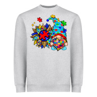 Autism Sunflower Gnome Heavyweight Sweatshirt | Teevron