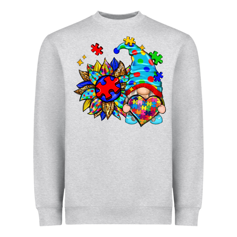 Autism Sunflower Gnome Heavyweight Sweatshirt by Zillion Design Studio | Teevron