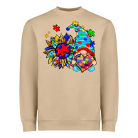 Mushroom autism sunflower gnome Heavyweight Sweatshirt - Zillion Design Studio