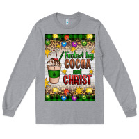 Heather Grey christmas fueled by cocoa and christ Long Sleeve Tee - Artiststas