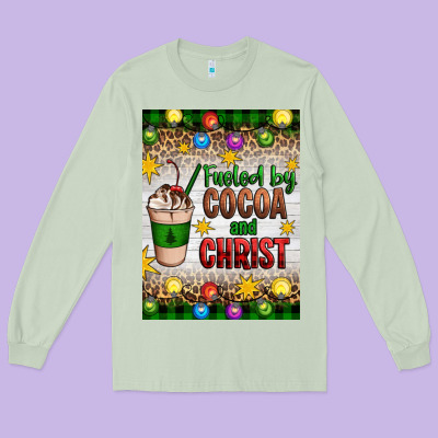 Christmas Fueled By Cocoa And Christ Long Sleeve Tee Designed By Artiststas