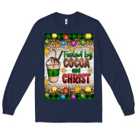 Navy christmas fueled by cocoa and christ Long Sleeve Tee - Artiststas
