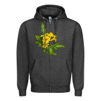 Yellow Elder Flower Zipper Hoodie | Teevron
