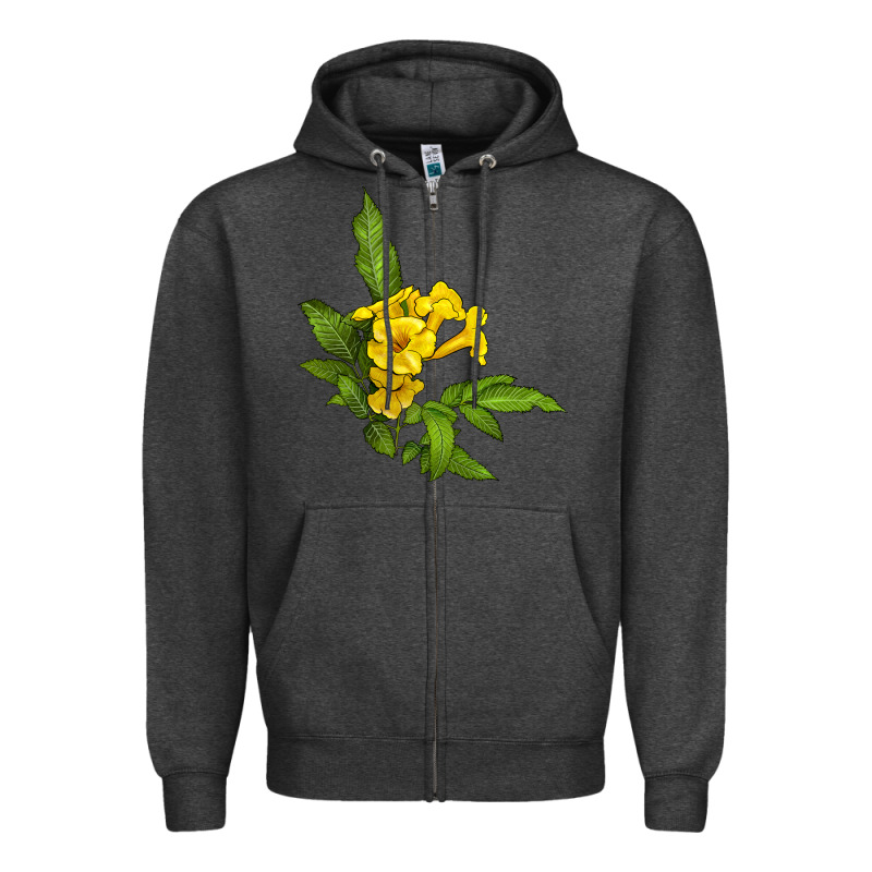 Yellow Elder Flower Zipper Hoodie by LillyAllenDesigns | Teevron