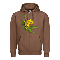 Chestnut yellow elder flower Zipper Hoodie - LillyAllenDesigns