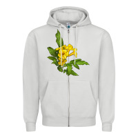 Dove Grey yellow elder flower Zipper Hoodie - LillyAllenDesigns