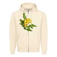 Sandshell yellow elder flower Zipper Hoodie - LillyAllenDesigns