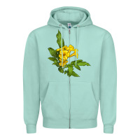 Seafoam yellow elder flower Zipper Hoodie - LillyAllenDesigns