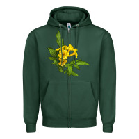 Sports Green yellow elder flower Zipper Hoodie - LillyAllenDesigns