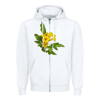 White yellow elder flower Zipper Hoodie - LillyAllenDesigns