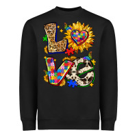 Black autism love Heavyweight Sweatshirt - Zillion Design Studio