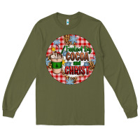 Army Green christmas fueled by cocoa and christ ornament Long Sleeve Tee - Artiststas