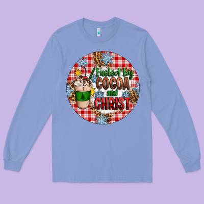 Christmas Fueled By Cocoa And Christ Ornament Long Sleeve Tee Designed By Artiststas