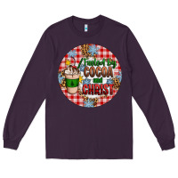 Plum christmas fueled by cocoa and christ ornament Long Sleeve Tee - Artiststas