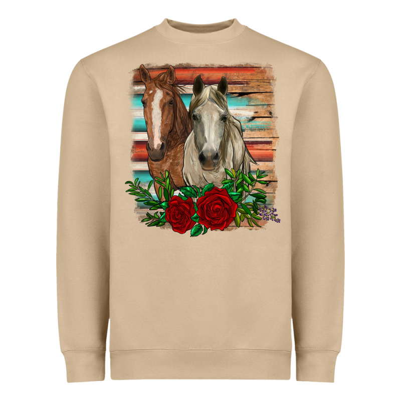 Horses With Roses Heavyweight Sweatshirt by RanaPortraitStore | Teevron