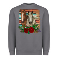 Storm horses with roses Heavyweight Sweatshirt - RanaPortraitStore