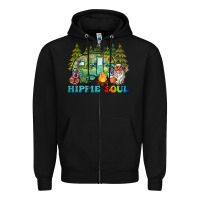 Black hippie soul camping Zipper Hoodie - BarkalooDesign