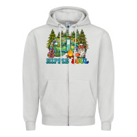 Dove Grey hippie soul camping Zipper Hoodie - BarkalooDesign