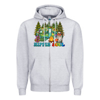 Heather Grey hippie soul camping Zipper Hoodie - BarkalooDesign