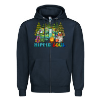 Navy hippie soul camping Zipper Hoodie - BarkalooDesign