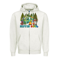 Oatmeal Heather hippie soul camping Zipper Hoodie - BarkalooDesign