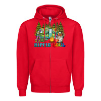 Red hippie soul camping Zipper Hoodie - BarkalooDesign