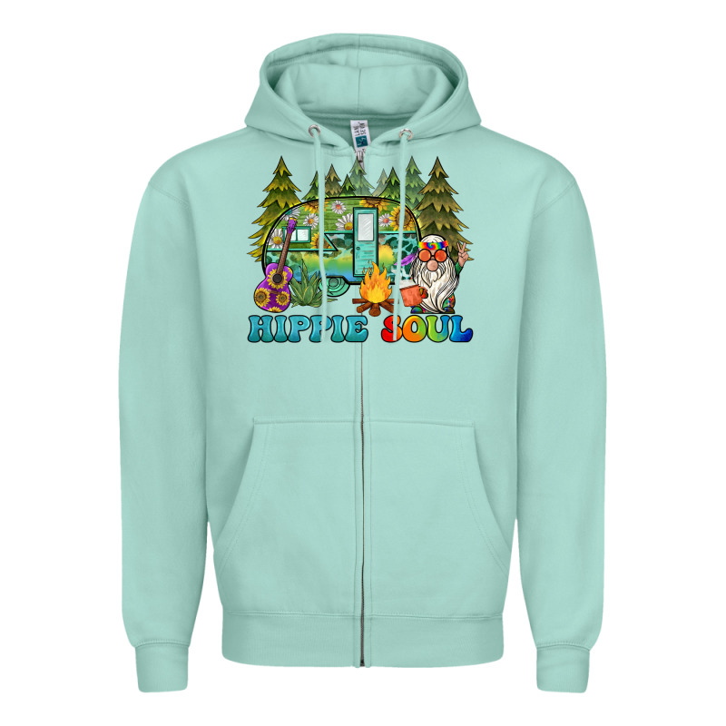 Hippie Soul Camping Zipper Hoodie by BarkalooDesign | Teevron