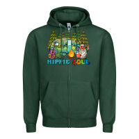 Sports Green hippie soul camping Zipper Hoodie - BarkalooDesign