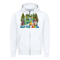 White hippie soul camping Zipper Hoodie - BarkalooDesign