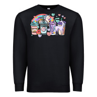 Black unicorn coffee cups Premium Sweatshirt - NancyCooperArtShop