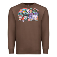 Chestnut unicorn coffee cups Premium Sweatshirt - NancyCooperArtShop