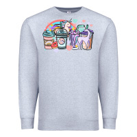 Heather Grey unicorn coffee cups Premium Sweatshirt - NancyCooperArtShop