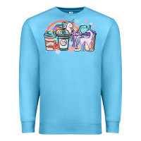Ocean Blue unicorn coffee cups Premium Sweatshirt - NancyCooperArtShop