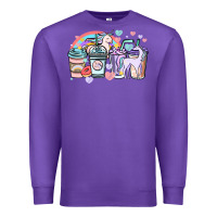 Purple unicorn coffee cups Premium Sweatshirt - NancyCooperArtShop