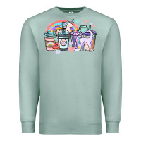 Seafoam unicorn coffee cups Premium Sweatshirt - NancyCooperArtShop