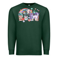 Sports Green unicorn coffee cups Premium Sweatshirt - NancyCooperArtShop