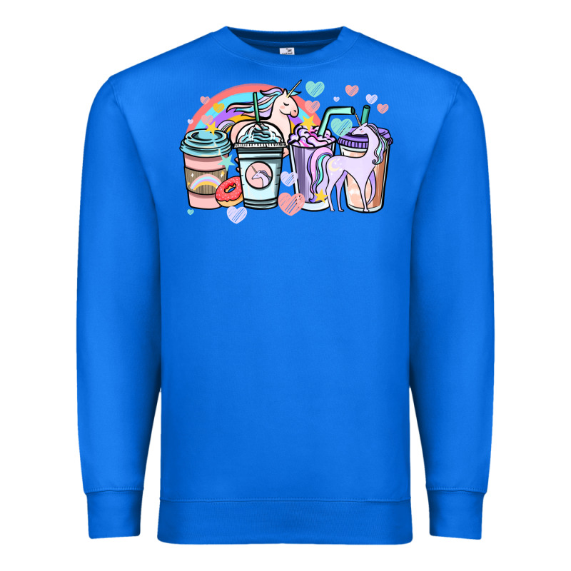 Unicorn Coffee Cups Premium Sweatshirt by NancyCooperArtShop | Teevron