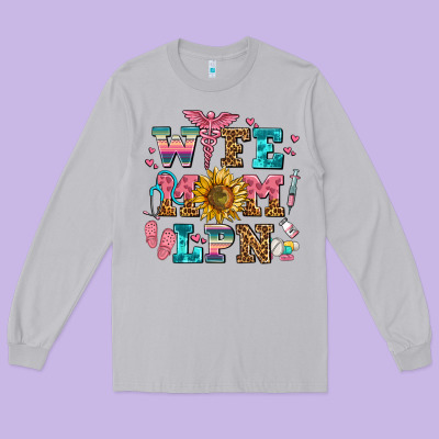 Wife Mom Lpn Long Sleeve Tee Designed By Adodesignshop