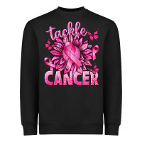 Black Tackle Cancer with Sunflower Heavyweight Sweatshirt - texasbilliewilder
