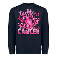 Navy Tackle Cancer with Sunflower Heavyweight Sweatshirt - texasbilliewilder