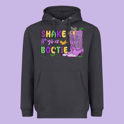 Shake Your Bootie Mardi Gras Heavyweight Hoodie Designed By Maliassmallbusiness