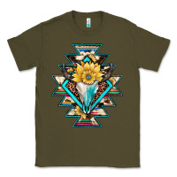 Army Green cowhide leopard bull skull aztec Classic Tee - JahusDesignShop
