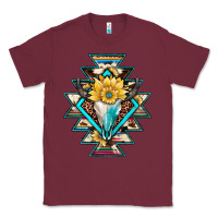 Burgundy cowhide leopard bull skull aztec Classic Tee - JahusDesignShop