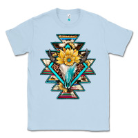 Dusty Blue cowhide leopard bull skull aztec Classic Tee - JahusDesignShop