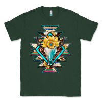 Sports Green cowhide leopard bull skull aztec Classic Tee - JahusDesignShop