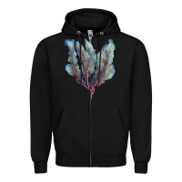 Black Venus Fan Sea Coral Zipper Hoodie - LillyAllenDesigns