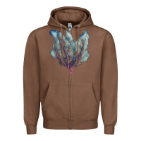 Chestnut Venus Fan Sea Coral Zipper Hoodie - LillyAllenDesigns